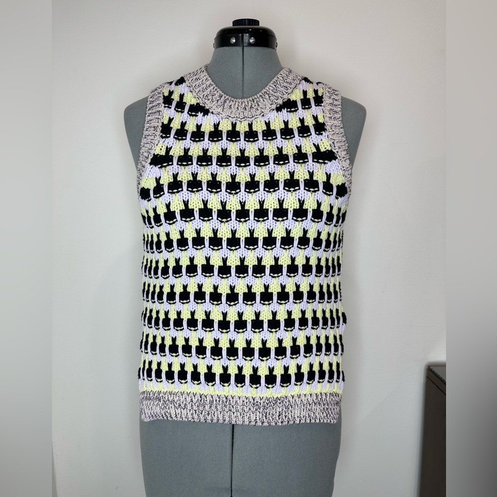 Stine Goya Greta Vest in Lilac Grass Heavy Knit Sweatervest - Size XS